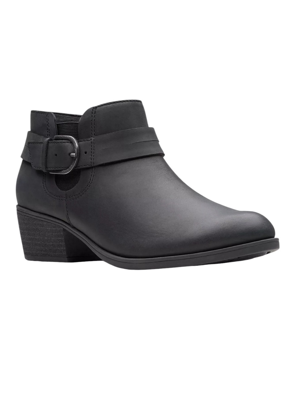 Clarks® Charlten Rae Buckle Detail Leather Ankle Boots Size 7